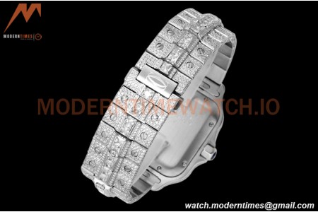 Cartier - Santos De Cartier Mens Automatic 40mm Diamond SS/SS Dia/Ara TWF A2824