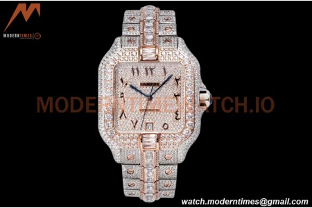 Cartier - Santos De Cartier Mens Automatic 40mm Diamond RG/SS Dia/Ara TWF A2824