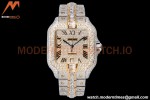 Cartier - Santos De Cartier Mens Automatic 40mm Diamond YG/SS Dia/Rmn TWF A2824