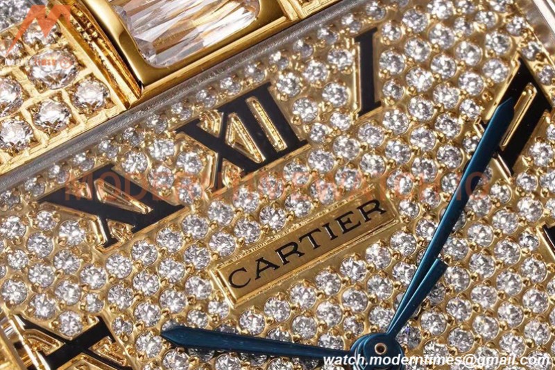 Cartier - Santos De Cartier Mens Automatic 40mm Diamond YG/SS Dia/Rmn TWF A2824