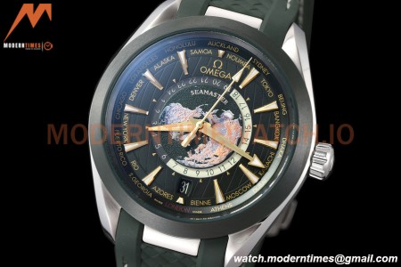 Omega - Seamaster Aqua Terra 150m 43mm Worldtimer SS/RU Green VSF A8938