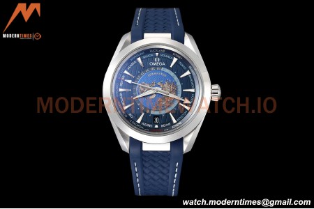 Omega - Seamaster Aqua Terra 150m 43mm Worldtimer SS/RU Blue VSF A8938