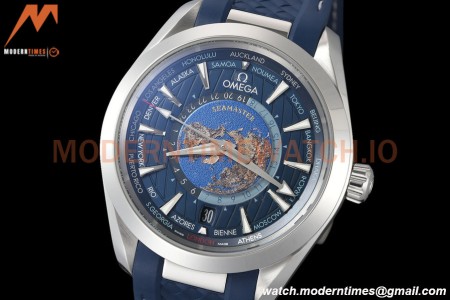 Omega - Seamaster Aqua Terra 150m 43mm Worldtimer SS/RU Blue VSF A8938