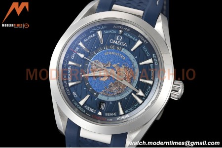 Omega - Seamaster Aqua Terra 150m 43mm Worldtimer SS/RU Blue VSF A8938