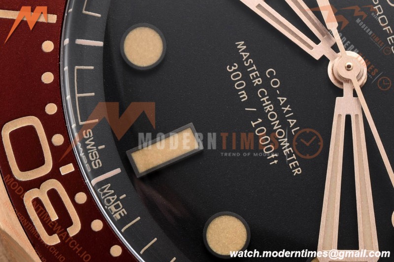Omega - Seamaster Diver 300m 42mm Ceramic Bronze Gold Black Dial VSF A8806