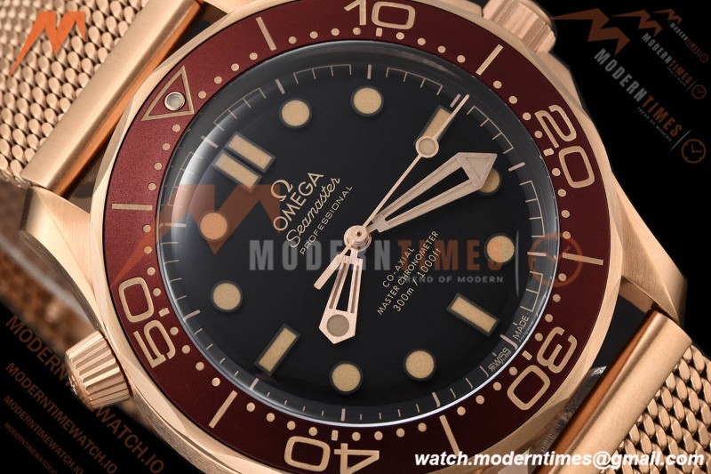 Omega - Seamaster Diver 300m 42mm Ceramic Bronze Gold Black Dial VSF A8806