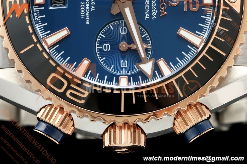 Omega - Seamaster Planet Ocean 600m Chrono 45.5mm RG/SS Blue Dial VRF A9900