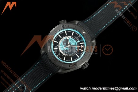 Omega - Seamaster Planet Ocean 600m 45.5mm GMT Worldtimer CER/NY Blk/Grn VSF SA8938