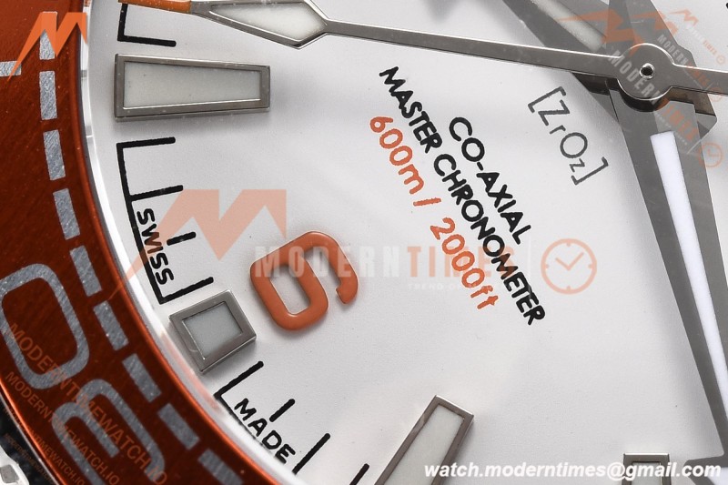 Omega - Seamaster Planet Ocean 600m 43.5mm SS/SS ORN/CER White Dial GDF MY8215