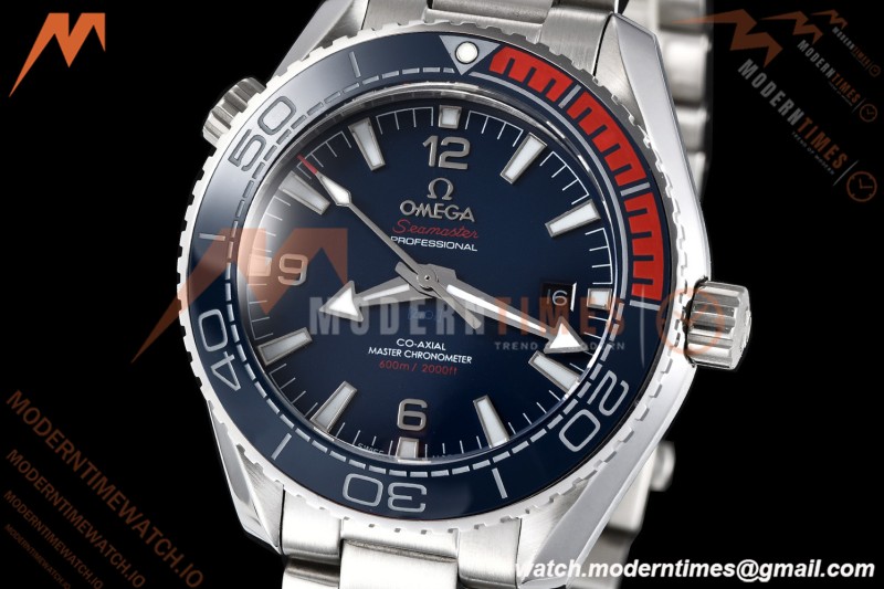 Omega - Seamaster Planet Ocean 600m 43.5mm SS/SS BLU/ORN/CER Blue Dial GDF MY8215