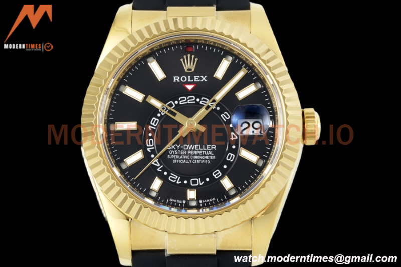 Rolex - Skydweller 42mm 336238 Gain Weight YG/RU Black ZF V2 A2824