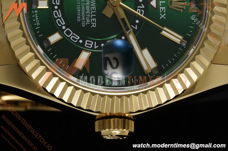 Rolex - 2025 Skydweller 336238 YG/RU Green Noob V2 A9002 | 롤렉스 - 2025 스카이드웰러 336238 YG/RU 그린 눕 V2 A9002