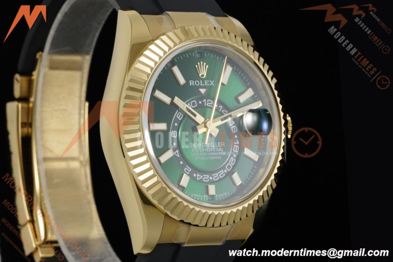 Rolex - 2025 Skydweller 336238 YG/RU Green Noob V2 A9002 | 롤렉스 - 2025 스카이드웰러 336238 YG/RU 그린 눕 V2 A9002