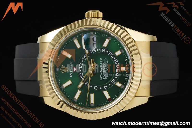 Rolex - 2025 Skydweller 336238 YG/RU Green Noob V2 A9002 | 롤렉스 - 2025 스카이드웰러 336238 YG/RU 그린 눕 V2 A9002