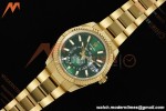 Rolex - 2025 Skydweller 336938 Oyster YG/YG Green Noob V2 A9002 | 롤렉스 - 2025 스카이드웰러 336938 오이스터 YG/YG 그린 눕 V2 A9002