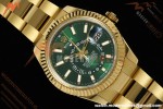 Rolex - 2025 Skydweller 336938 Oyster YG/YG Green Noob V2 A9002 | 롤렉스 - 2025 스카이드웰러 336938 오이스터 YG/YG 그린 눕 V2 A9002