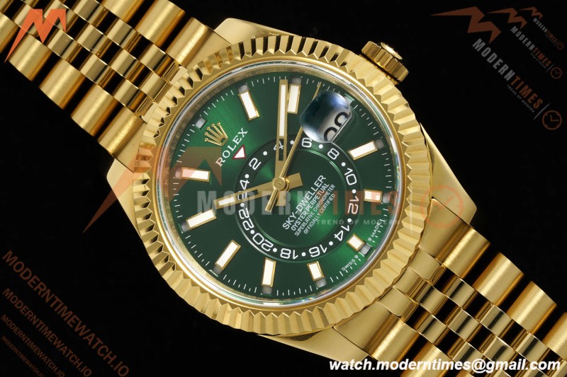 Rolex - 2025 Skydweller 336938 Jubilee YG/YG Green Noob V2 A9002 | 롤렉스 - 2025 스카이드웰러 336938 주빌리 YG/YG 그린 눕 V2 A9002