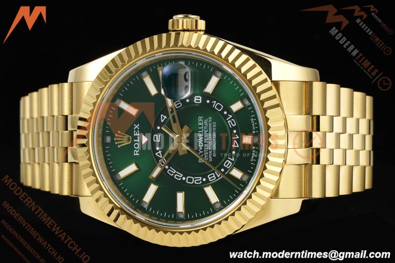 Rolex - 2025 Skydweller 336938 Jubilee YG/YG Green Noob V2 A9002 | 롤렉스 - 2025 스카이드웰러 336938 주빌리 YG/YG 그린 눕 V2 A9002