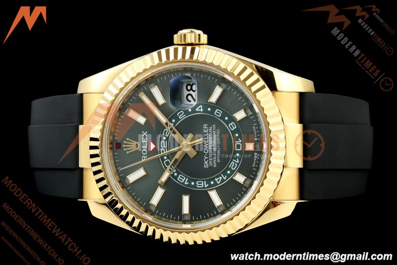 Rolex - Skydweller 42mm 336238 Gain Weight YG/RU Mint Green ZF V2 A2824 | 롤렉스 - 스카이드웰러 42mm 336238 게인 웨이트 YG/RU 민트 그린 ZF V2 A2824