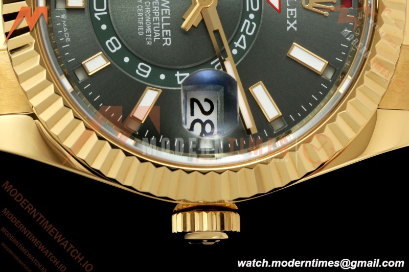 Rolex - Skydweller 42mm 336238 Gain Weight YG/RU Mint Green ZF V2 A2824 | 롤렉스 - 스카이드웰러 42mm 336238 게인 웨이트 YG/RU 민트 그린 ZF V2 A2824