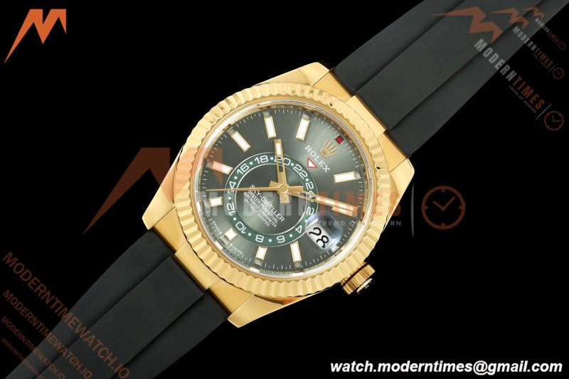 Rolex - Skydweller 42mm 336238 Gain Weight YG/RU Mint Green ZF V2 A2824 | 롤렉스 - 스카이드웰러 42mm 336238 게인 웨이트 YG/RU 민트 그린 ZF V2 A2824