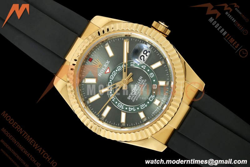 Rolex - Skydweller 42mm 336238 Gain Weight YG/RU Mint Green ZF V2 A2824 | 롤렉스 - 스카이드웰러 42mm 336238 게인 웨이트 YG/RU 민트 그린 ZF V2 A2824