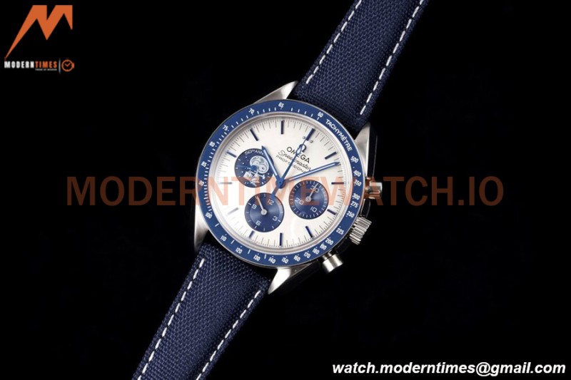 Omega - Speedmaster “Silver Snoopy Award” 50th Anniversary 42mm SS/NY Wht/Blue GSF Cal.3861