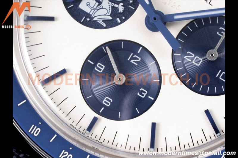Omega - Speedmaster “Silver Snoopy Award” 50th Anniversary 42mm SS/NY Wht/Blue GSF Cal.3861
