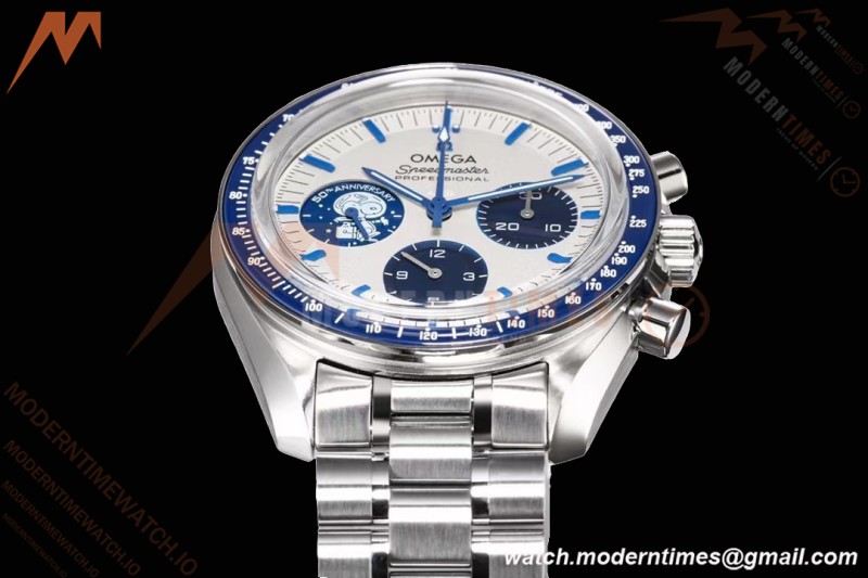 Omega - Speedmaster “Silver Snoopy Award” 50th Anniversary 42mm SS/NY Wht/Blue OSF V2 Cal.3861