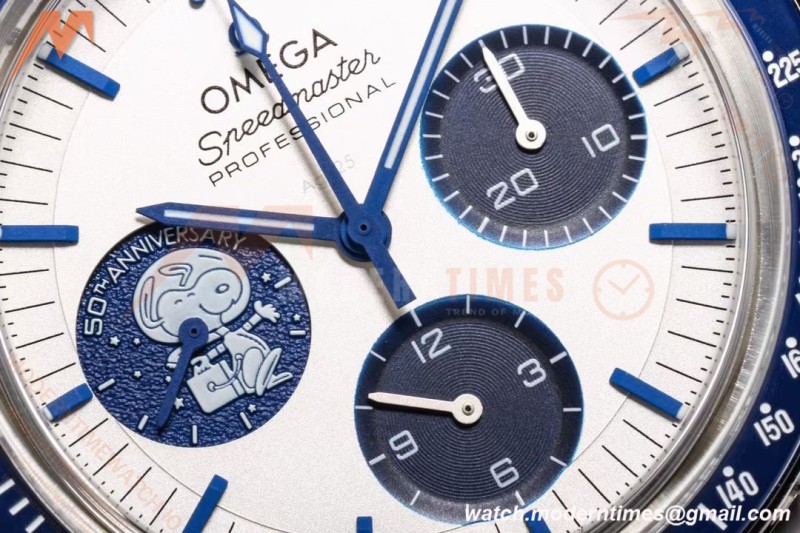 Omega - Speedmaster “Silver Snoopy Award” 50th Anniversary 42mm SS/NY Wht/Blue OSF V2 Cal.3861