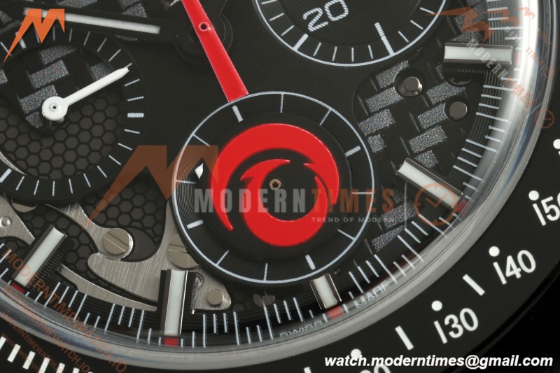 Omega - Speedmaster Dark Side of the Moon Team Alinghi 44.25mm CER/RU Carbon Fiber Skeleton Dial BLSF Cal. 1865 Mod | 오메가 - 스피드마스터 다크 사이드 오브 더 문 팀 알링기 44.25mm CER/RU 카본 파이버 스켈레톤 다이얼 BLSF Cal. 1865 Mod