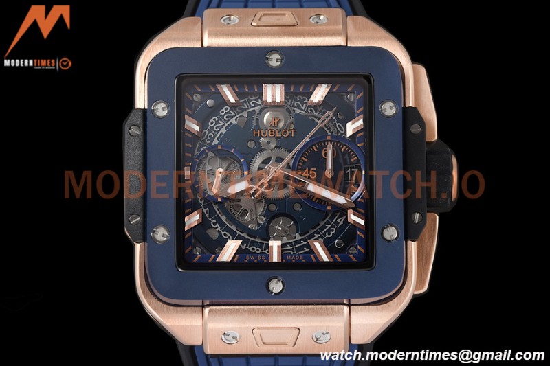 Hublot - Square Bang Unico 42mm Titanium Cer RG/RU Blue Ske BBF A1280