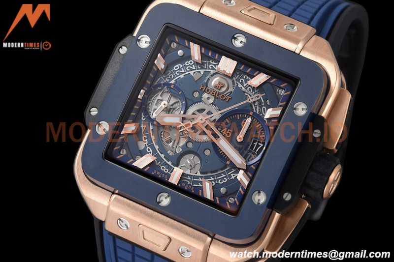 Hublot - Square Bang Unico 42mm Titanium Cer RG/RU Blue Ske BBF A1280