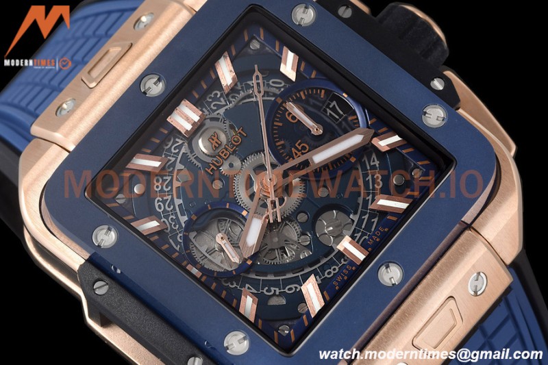 Hublot - Square Bang Unico 42mm Titanium Cer RG/RU Blue Ske BBF A1280