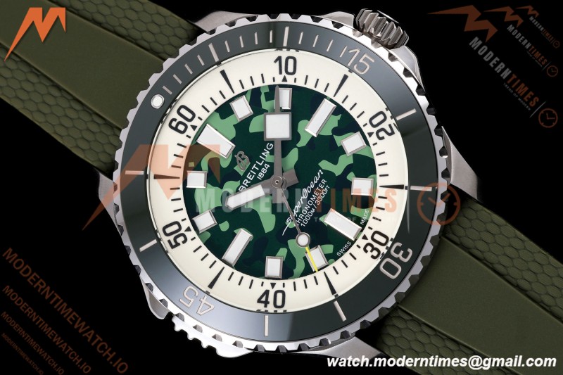 Breitling - Superocean Automatic 46mm SS/RU Green Camou Dial BLF A2824