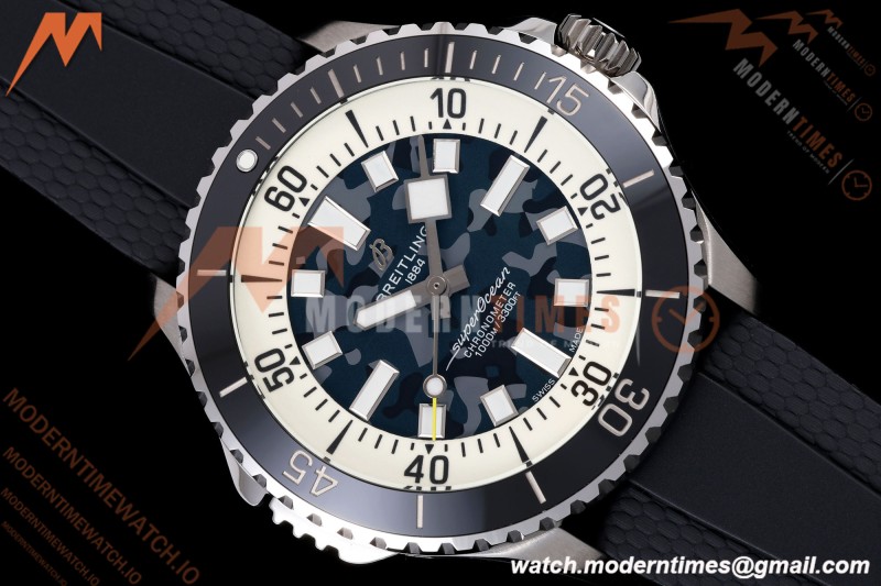 Breitling - Superocean Automatic 46mm SS/RU Blue Camou Dial BLF A2824