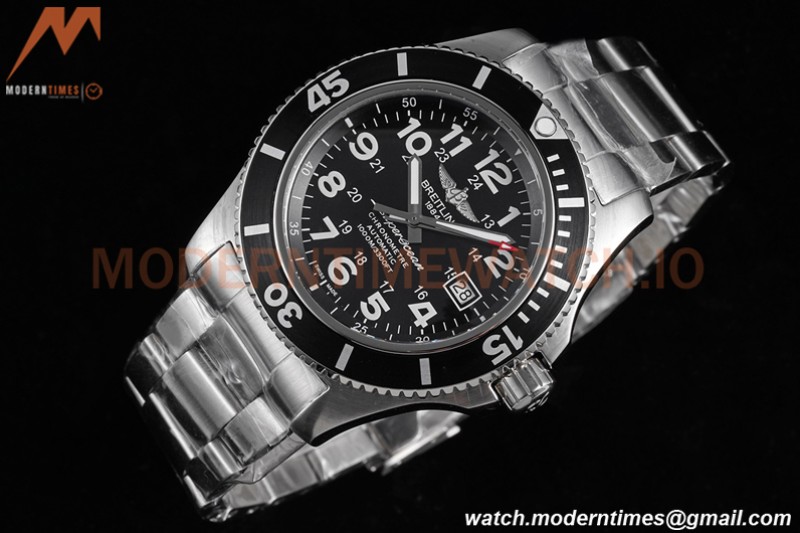 Breitling - Superocean II 44mm Automatic SS/SS Blk/Stk TF Asia 2824