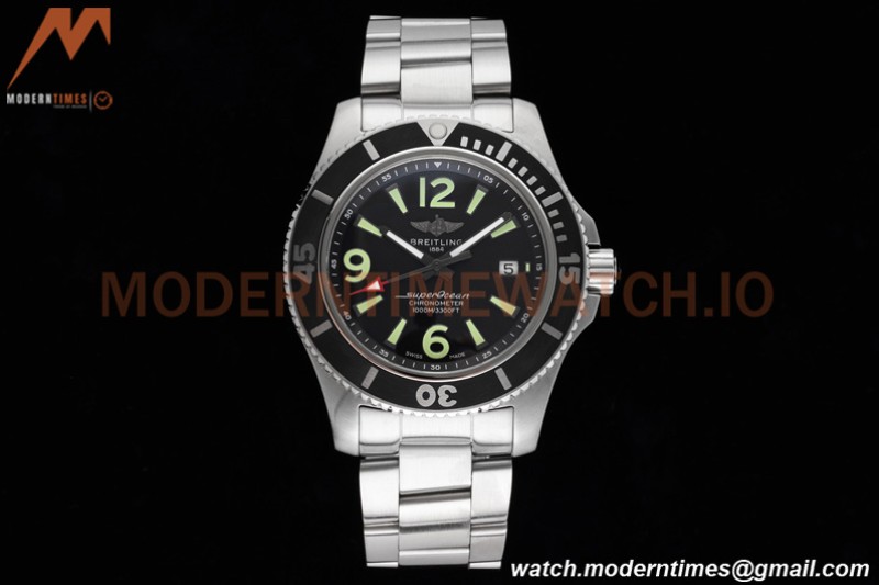 Breitling - Superocean 44mm Automatic SS/SS Blk/Stk/Num TF Asia 2824