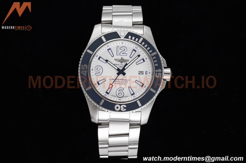 Breitling - Superocean 42mm Automatic SS/SS Wht/Stk/Num TF Asia 2824