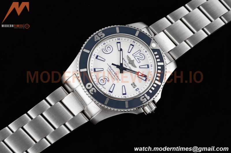 Breitling - Superocean 42mm Automatic SS/SS Wht/Stk/Num TF Asia 2824