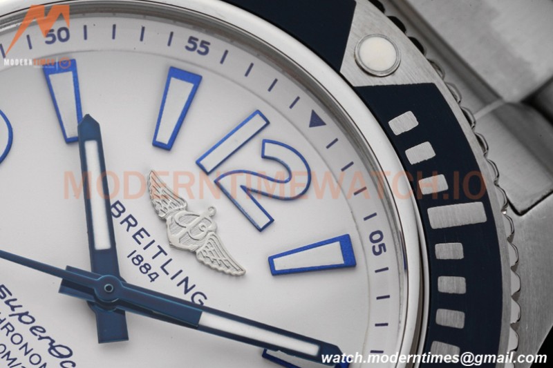 Breitling - Superocean 42mm Automatic SS/SS Wht/Stk/Num TF Asia 2824