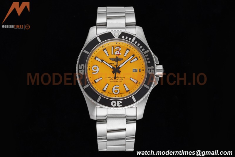 Breitling - Superocean 44mm Automatic SS/SS Yelw/Stk/Num TF Asia 2824