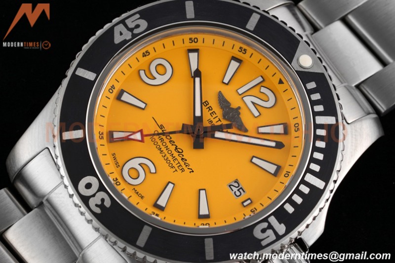 Breitling - Superocean 44mm Automatic SS/SS Yelw/Stk/Num TF Asia 2824