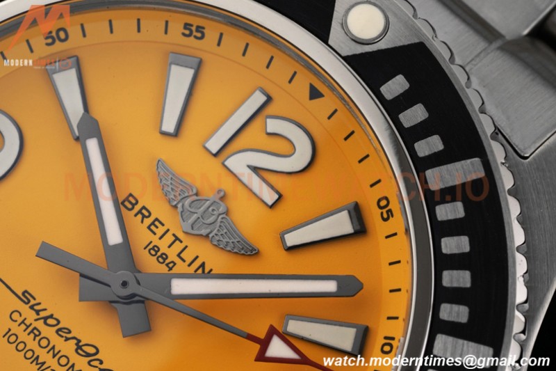 Breitling - Superocean 44mm Automatic SS/SS Yelw/Stk/Num TF Asia 2824