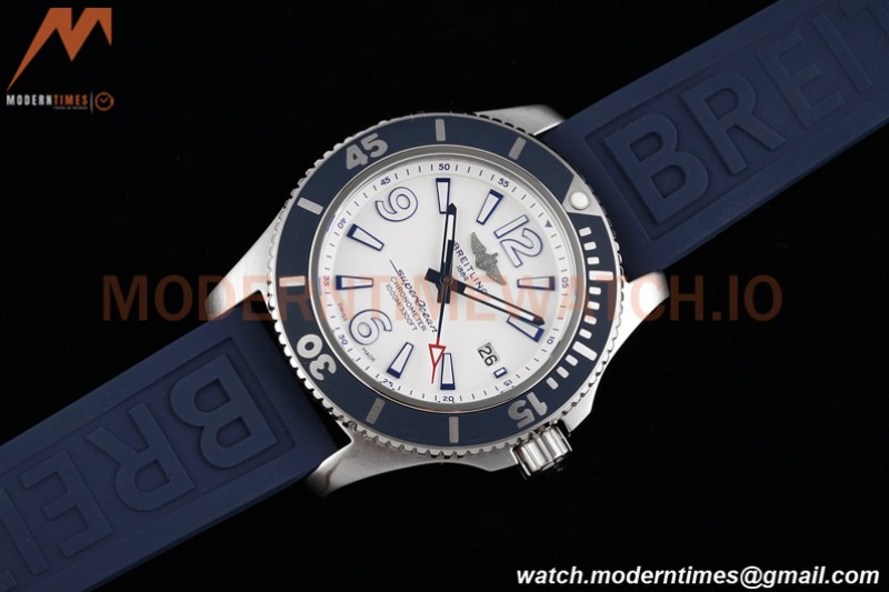 Breitling - Superocean 42mm Automatic SS/RU Wht/Stk/Num TF Asia 2824