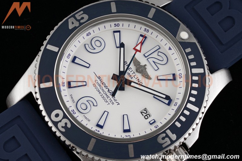 Breitling - Superocean 42mm Automatic SS/RU Wht/Stk/Num TF Asia 2824