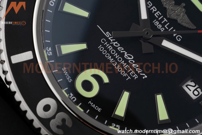Breitling - Superocean 44mm Automatic SS/RU Blk/Stk/Num TF Asia 2824