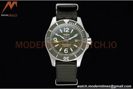Breitling - Superocean 44mm Automatic SS/NY Grn/Stk/Num TF Asia 2824