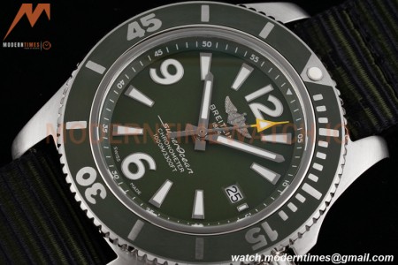 Breitling - Superocean 44mm Automatic SS/NY Grn/Stk/Num TF Asia 2824