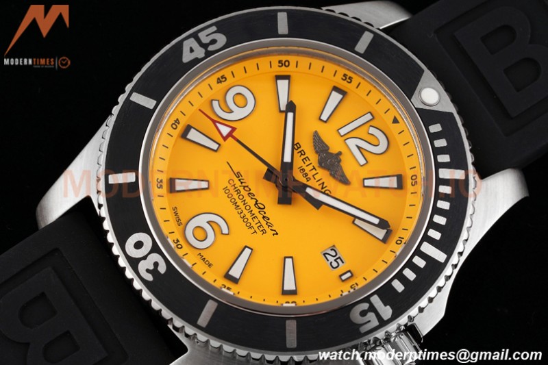 Breitling - Superocean 44mm Automatic SS/RU Yelw/Stk/Num TF Asia 2824